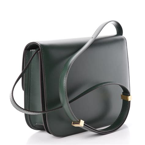 celine classic box dark green|CELINE Box Calfskin Classic Box Medium Flap Bag Green .